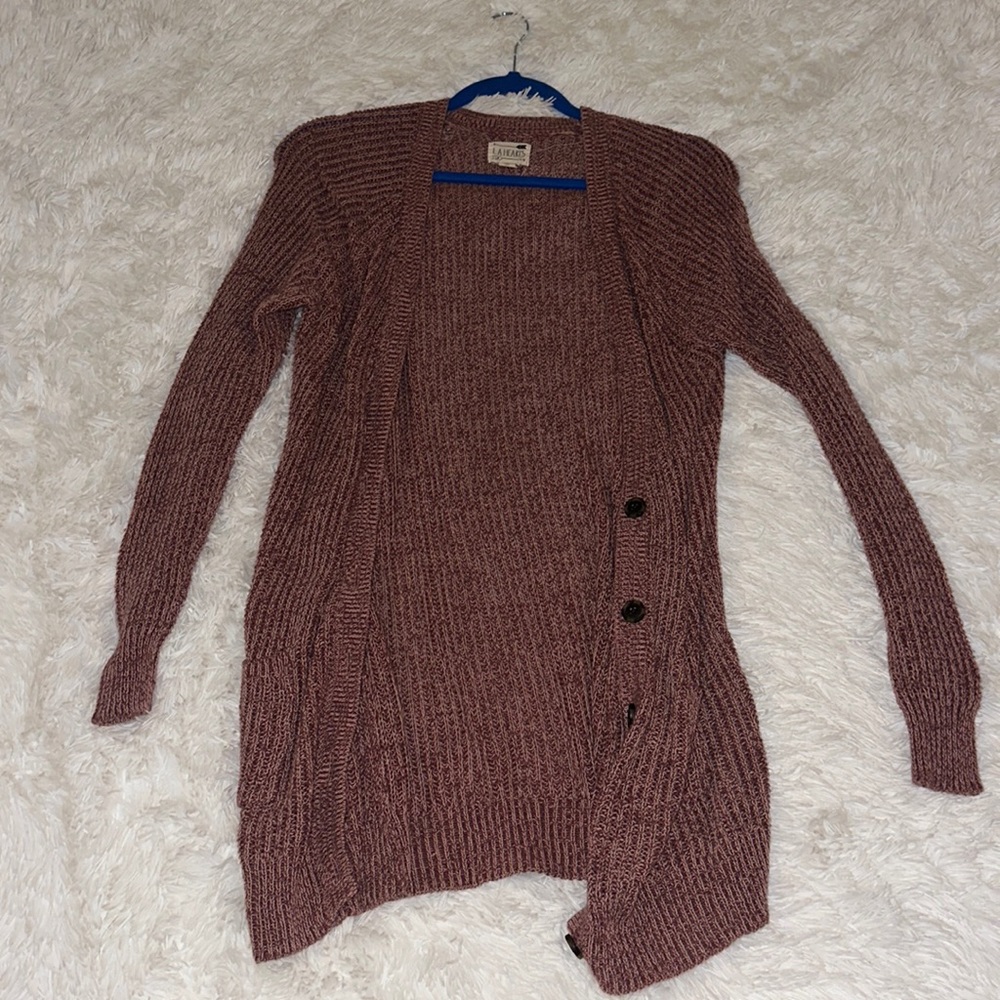 LA hearts, knitted cardigan sweater
